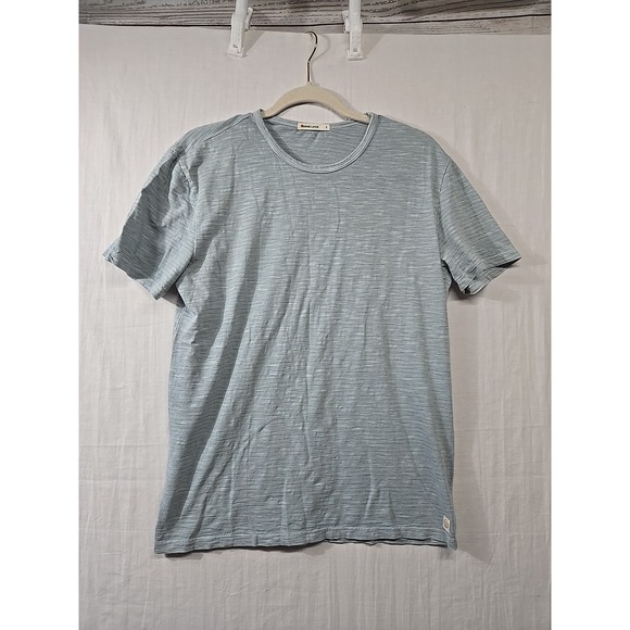 Marine Layer Mens Small Sage Green Striped Crew Short Sleeve T-Shirt Stretch - Picture 1 of 7